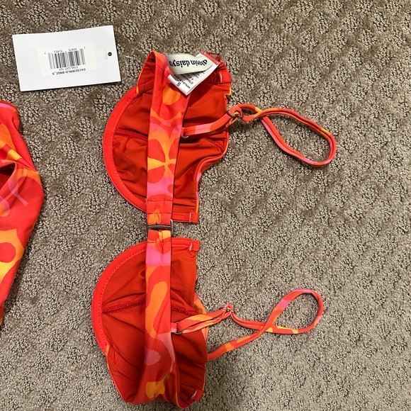 Dippin Daisy Orange and Pink Bikini Set Small Top Medium Bottom - Picture 3 of 4